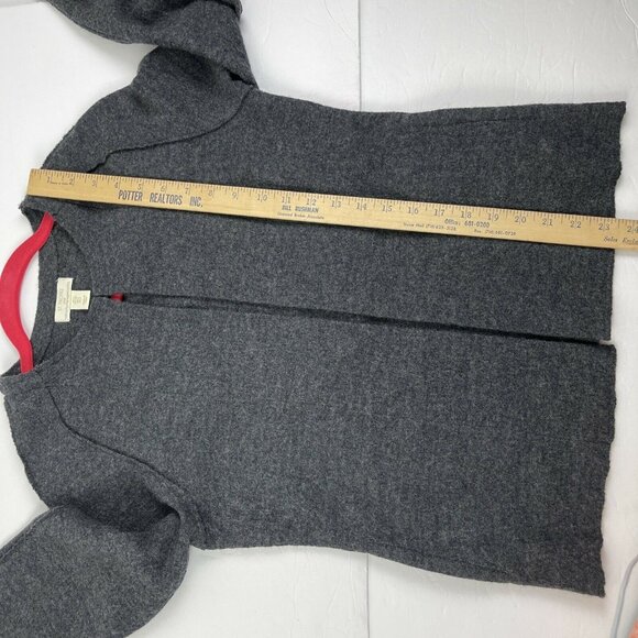 St Tropez West Gray Merino Wool Cardigan Sweater Small cozy lagenlook neutral - Picture 6 of 11